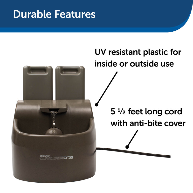 Large Capacity Taupe Outdoor Dog Water Fountain