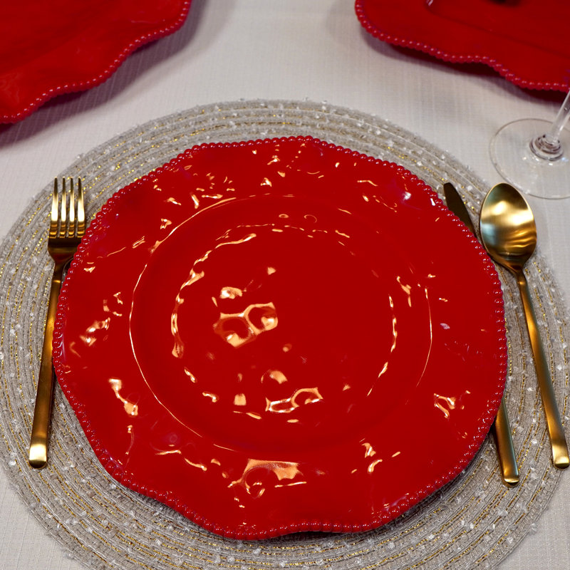 Perlette Red Set of 4 Dinner Plate 11"