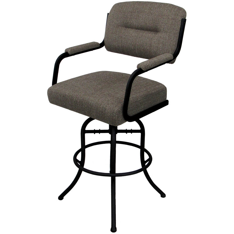 Tabouret de bar pivotant 30 po Jomiah, Noir, Brun