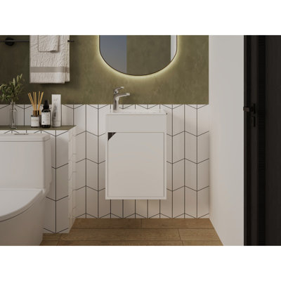 Lavabo pour salle de bain Hudson, blanc