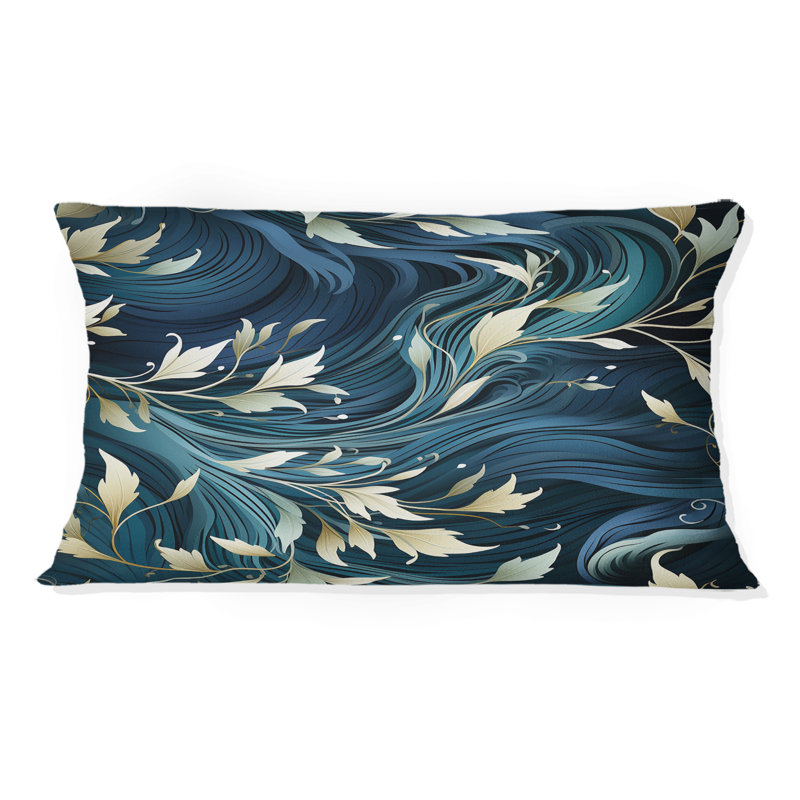 Coussin à imprimé floral blanc et bleu zen Tranquility II blanc et bleu