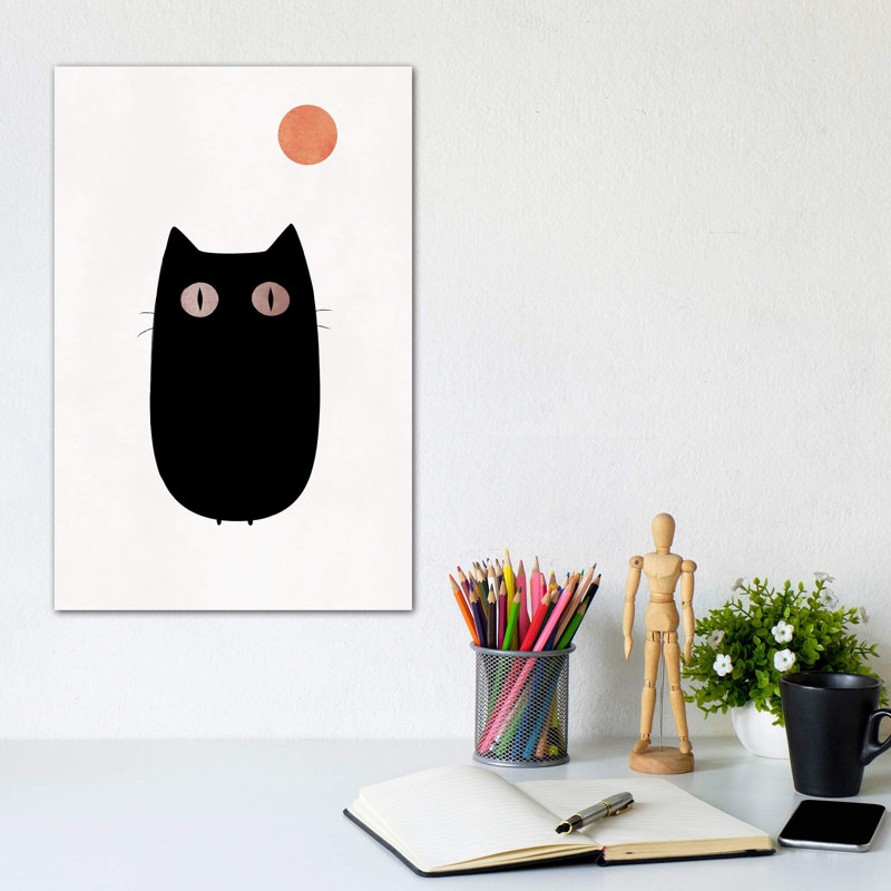 «The Cat» par Kubistika - impression encadrée sur papier, Pas de tapis, Toile tendue, H 12 po x l 8 po x P 0,75 po