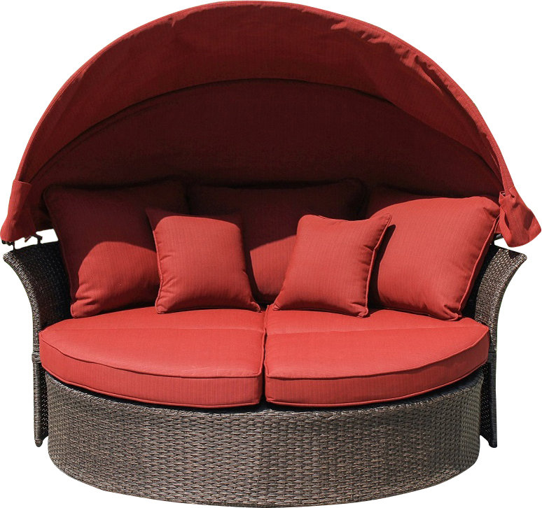 Lit de jour avec coussin Fortenerry, Brique nervuré