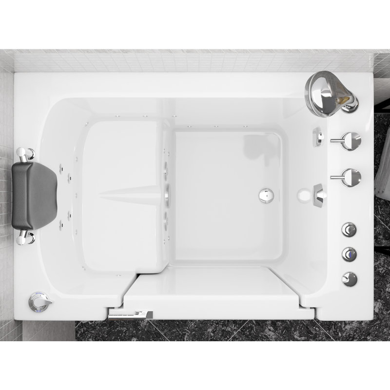 Therapeutic Tubs 31 in. x 40 in. Right Drain Quick Fill Walk-In Whirlpool and Air Tub with Powered Fast Drain in White