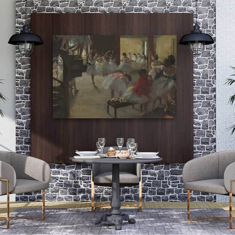 La classe de danse, vers 1873. Estampe d'art mural contemporain abstraite impressionniste., H 40 po x l 60 po