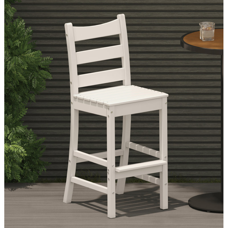 Chaise de bar en plastique PEHD ivoire, Ivory