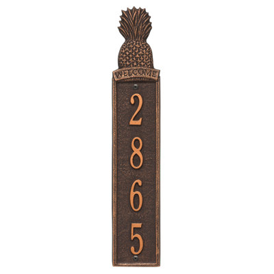Hagen Personalized Vertical 4-Line Wall Address Plaque