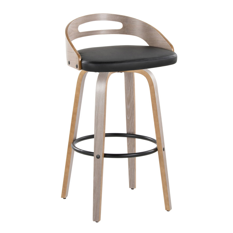 Tabouret de bar Mid-Century moderne à hauteur fixe avec pivot