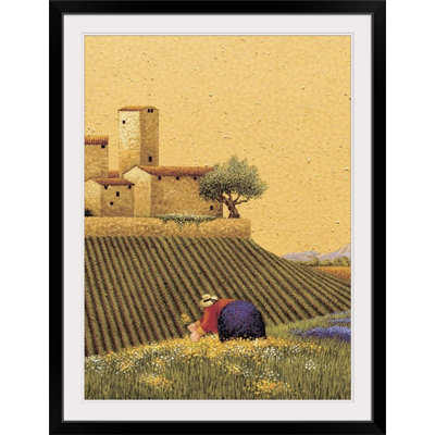 Anjelina, cueillette d'un bouquet, Lowell Herrero, reproduction d'art