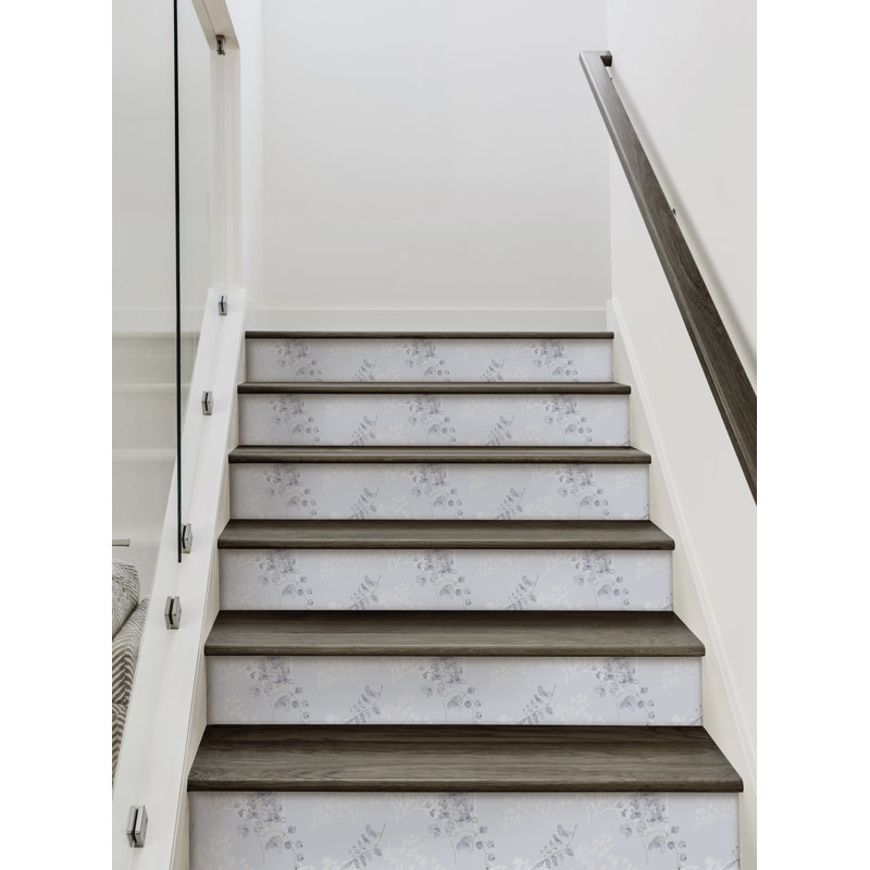 Montant d'escalier en vinyle Breezy Blooms, H 7,5 po x l 48 po, Lavande