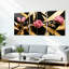 Tableau mural sur toile à motifs floraux géométriques dorés (lot de 3)-1201581673