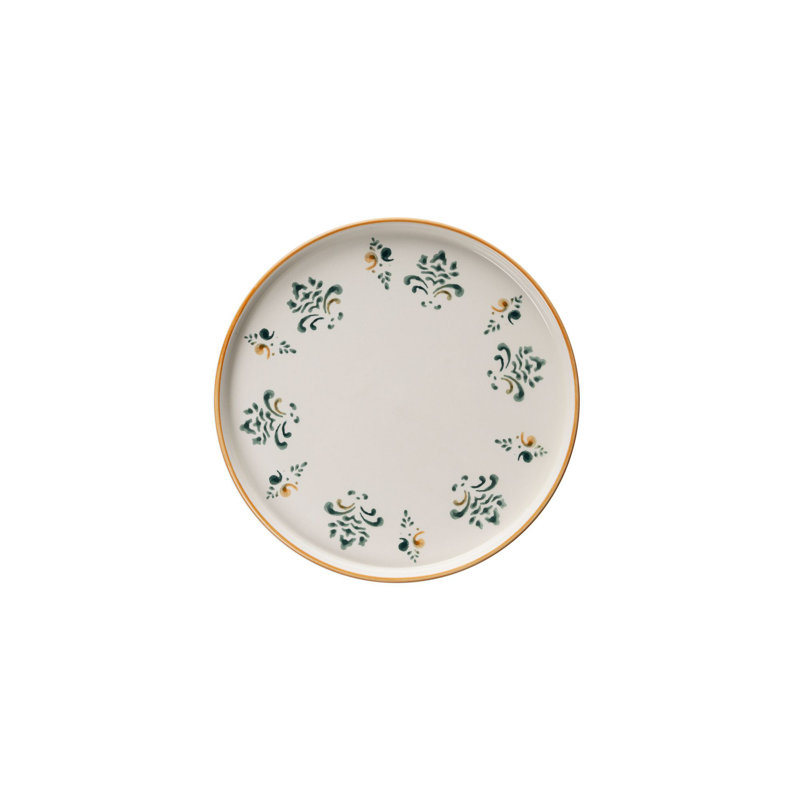 Ensemble de petit-déjeuner élégant 14 pièces, 100% céramique | Comprend 6 assiettes (7,5 pouces), 2 assiettes (9,8 x 4,3 x 1,4 pouces), 6 bols (4,1 x 4,1 x 1,4 pouces, 5,1 oz liq.) | Va au lave-vaisselle, parfait pour les repas et les réceptions élégants | Conception durable et chic