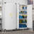 70.9" Metal Rolling Tool Storage Cabinet with Lock and 4 Adjustable Shelves for Garage,Home,Office-1702822235