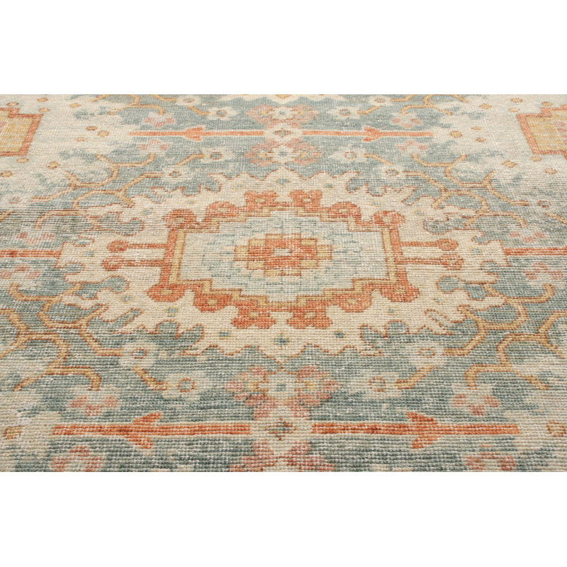 Distressed Homage Hand Knotted Wool Geometric Area Rug, Rectangle 12' x 18'