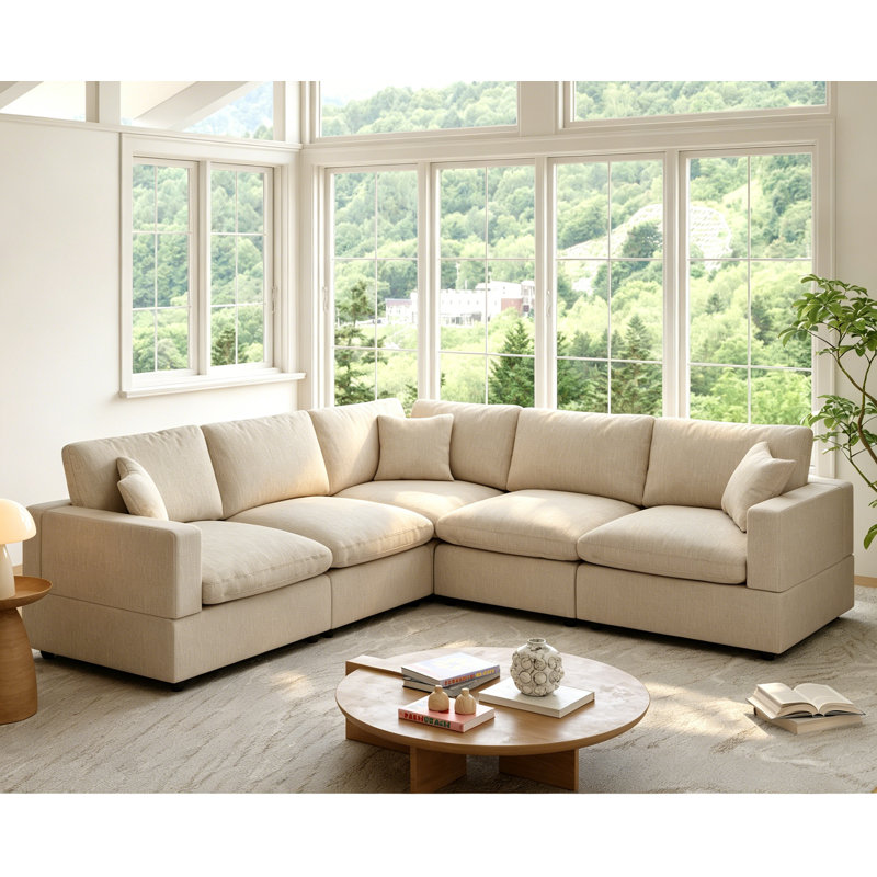 Cloud Couch Modular Sectional Sofa, Deep Seat Convertible Modular Couches For Living Room, Modern Comfy Down Filled Soft Cloud Sectional Sofa