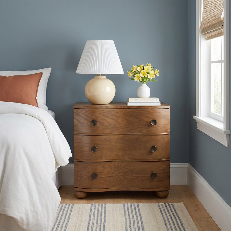 Tariel 32'' W Solid Wood Nightstand, Toasted Oak