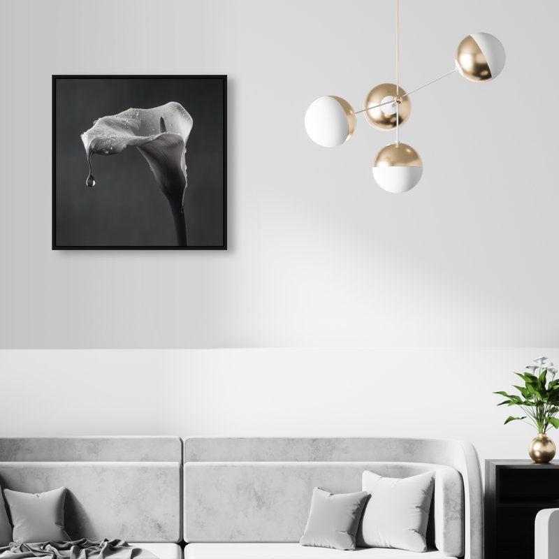 Midnight Rain Print by Oliver Gal, 21"H x 21"W, Black Floater Frame