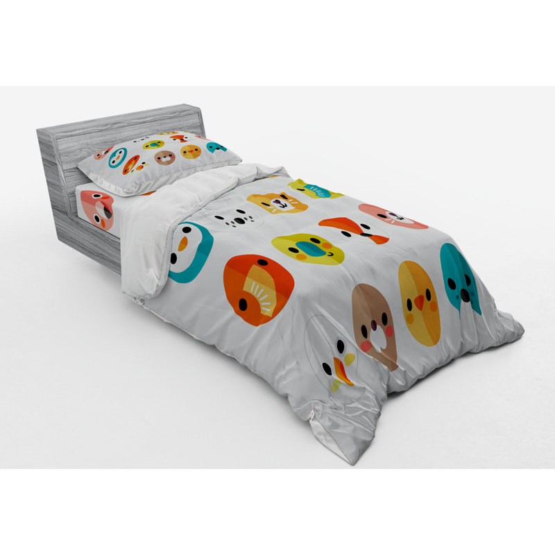 Ensemble de housse de couette orange en microfibre, Housse de couette simple + 6 pièces supplémentai