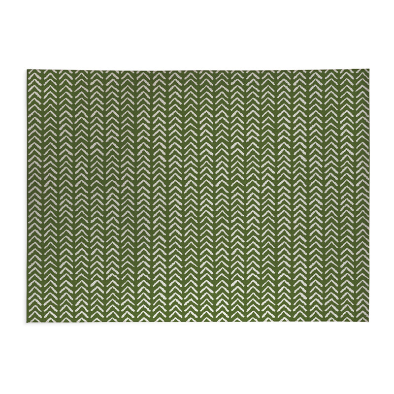 Tapis de cuisine à profil bas Tribe Way, Rectangle 4pi x 6 pi, Vert olive