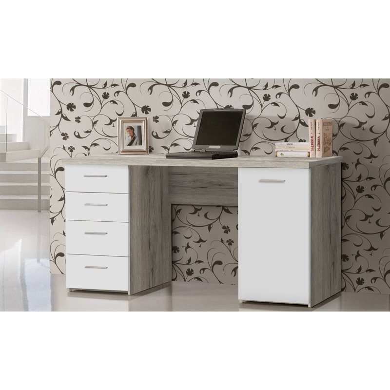 Canonero Computer Desk, Brown/White