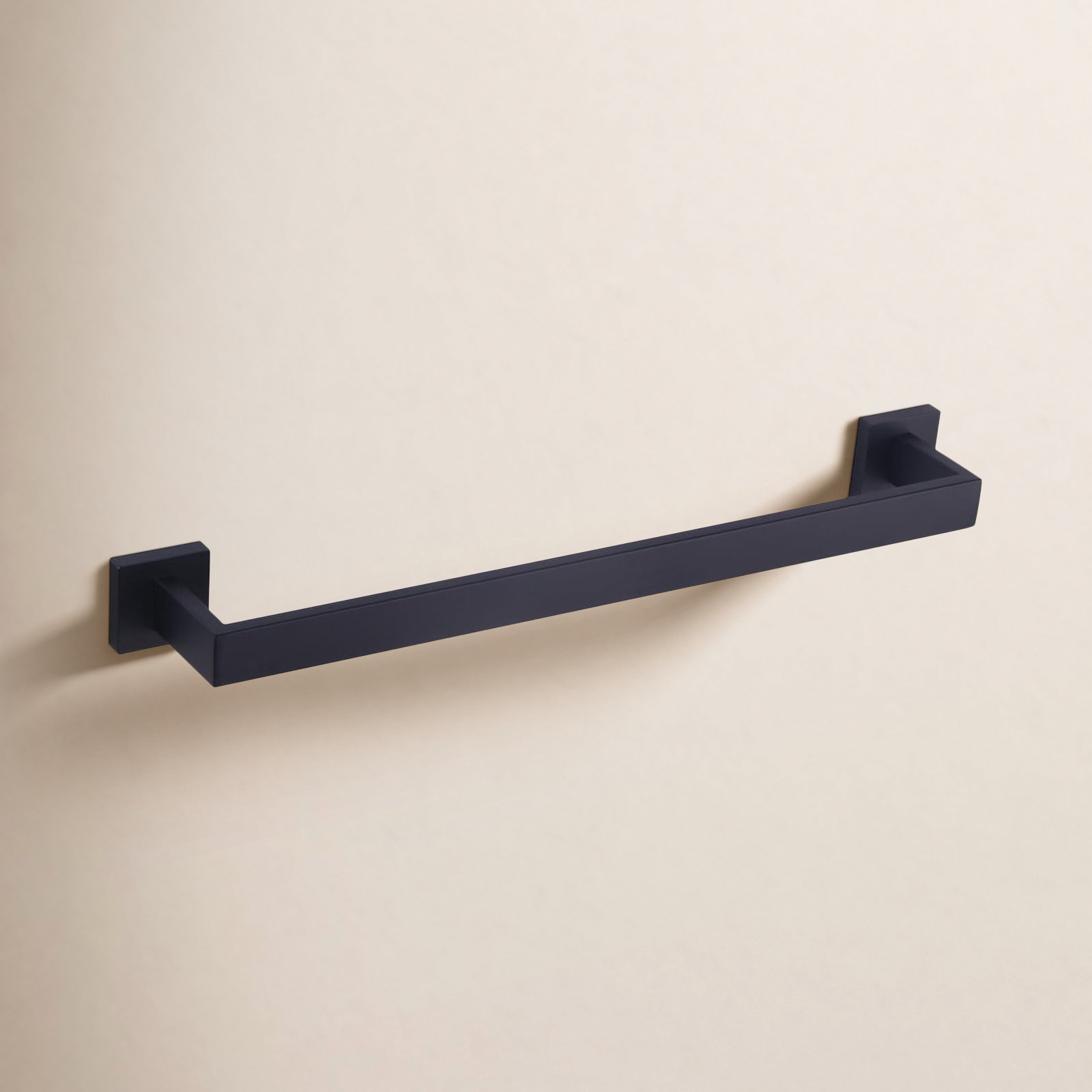 24" Wall-Mounted Stainless Steel Towel Bar, Matte Black, 3.15'' H X 16'' L X 5.11'' D