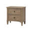 Transitional Wire-Brushed Nightstand with Round Pull Knobs and Felt-Lined Drawer
