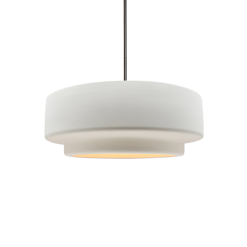 Luminaire suspendu à 1 lumière Meydan, Bisque, Laiton brossé, Incandescent