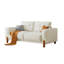 Couches For Living Room, Modern Teddy Fabric Upholstered Sofa Tufted Couch With Square Arm And 4 Solid Wood Legs 2 Pillows Decor For Living Room, Office, Apartment