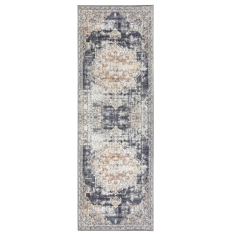 Tapis oriental à motif médaillon Jashley, Tapis de couloir 2 pi x 6 pi