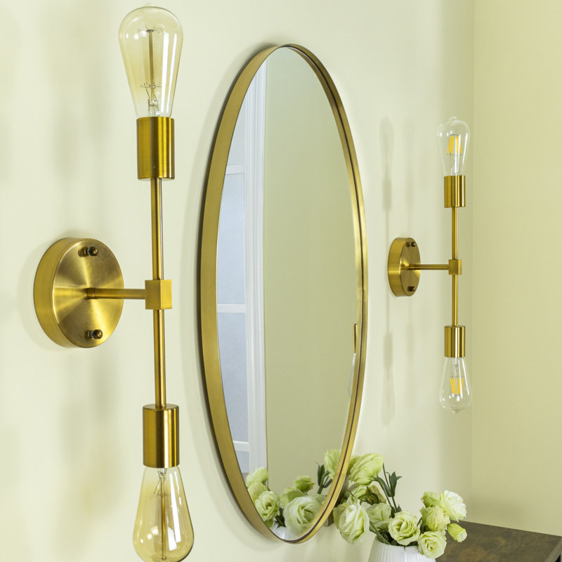 Miroir de salle de bain Javell, 30 po x 20 po, Or brossé