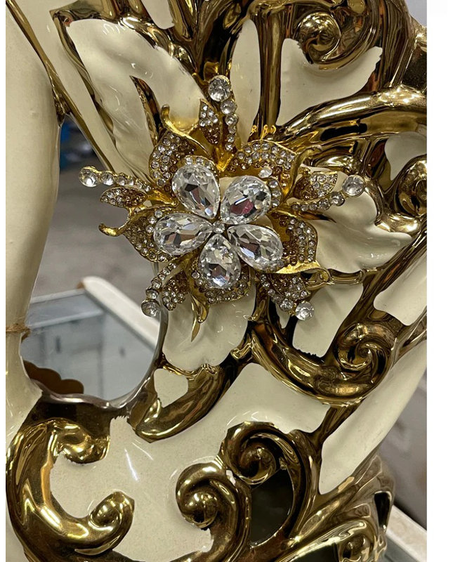 Vase Swan Bling, Doré
