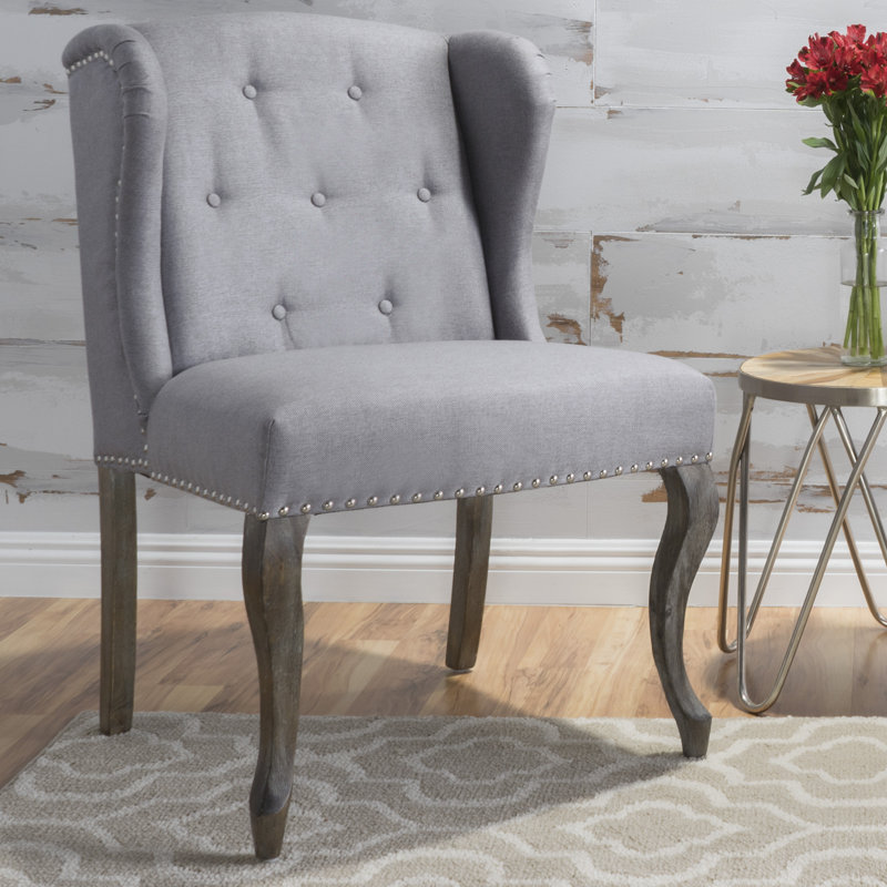 Fauteuil à oreilles Andren, Mélange de polyester - gris clair