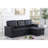 84"W Vegan Leather Modern Reversible Sleeper Sectional Sofa With Storage Chaise