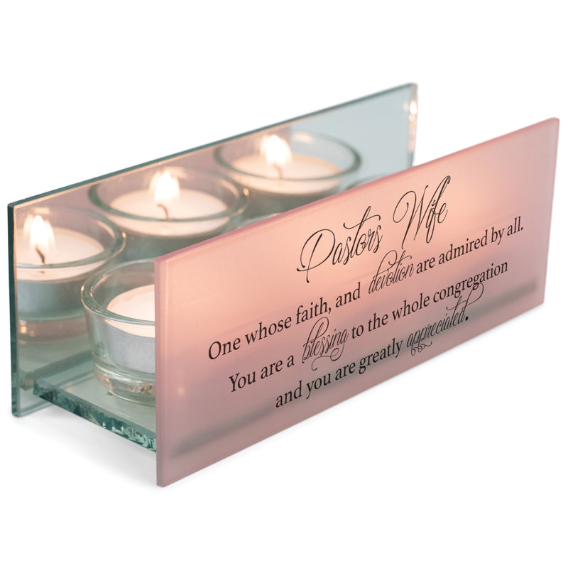 2.5'' H Glass Tabletop Tealight Holder with Candle Included