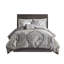 Ensemble d'édredon élégant en coton, motif damassé gris, très grand hypoallergénique