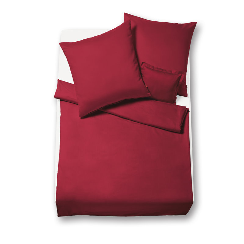 Lech 100% cotton 110 TC Duvet Cover Set, 200 x 220cm - 2 Pillowcases (80 x 80 cm), Red