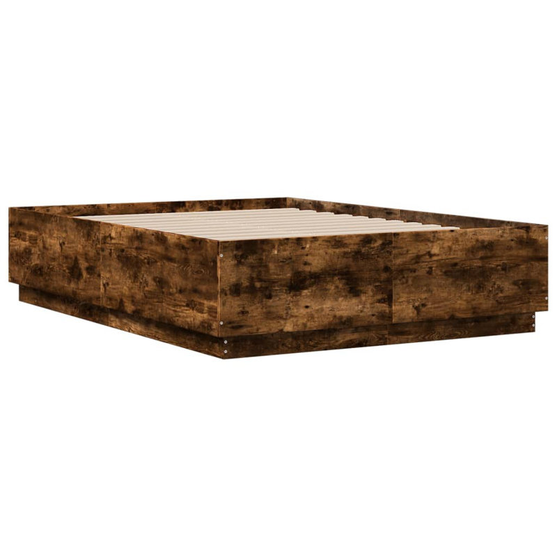 Noar Bed, Smoked Oak, UK Double - DE 135 x 190 cm
