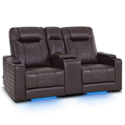 80" Wide Power Recliner Loveseat Sofa With Adjustable Headrest, Home Theater Seating