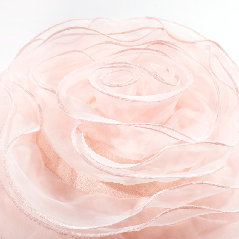 Floral Round Throw Pillow, Blush