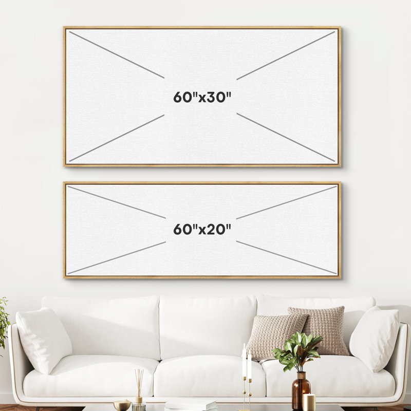 Serene Abstract Landscape Large Framed Canvas Art