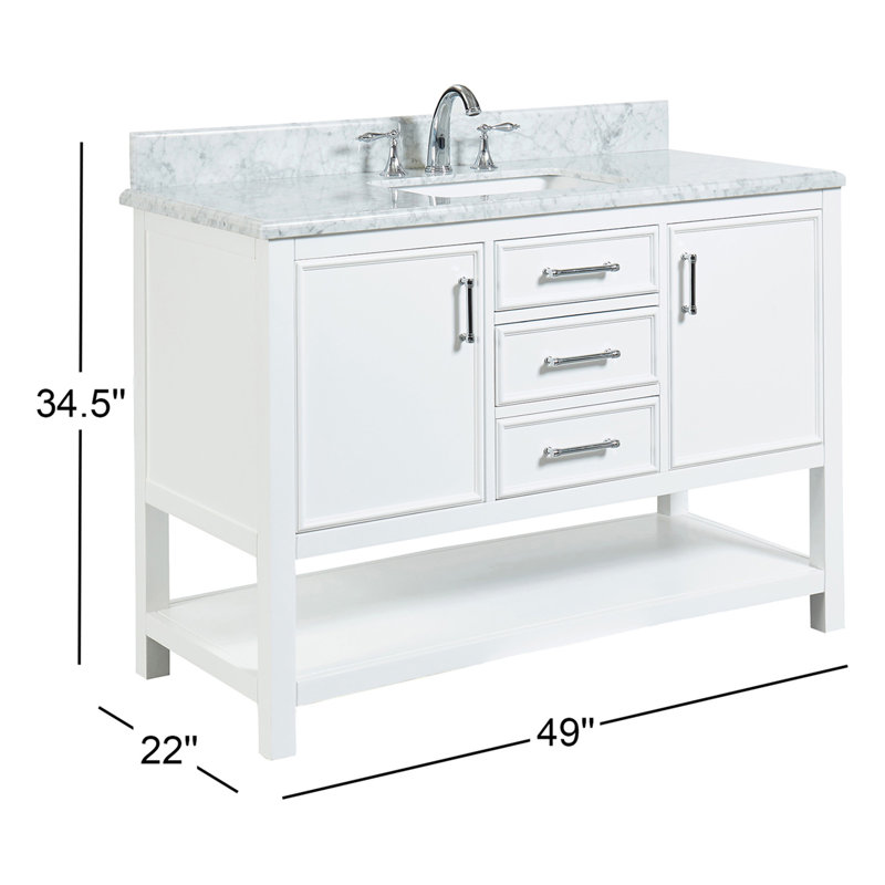 Ensemble de meuble-lavabo simple 49 po Tona, Blanc doux
