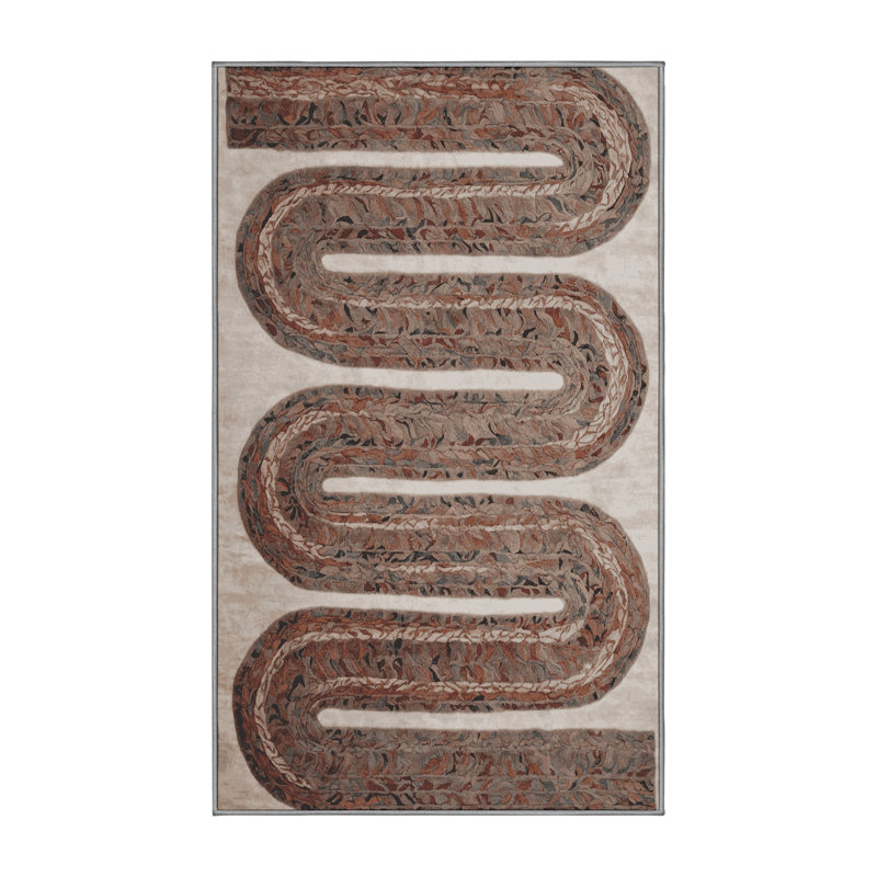 Tapis gris lavable à la machine, Rectangle 8 pi x 12 pi