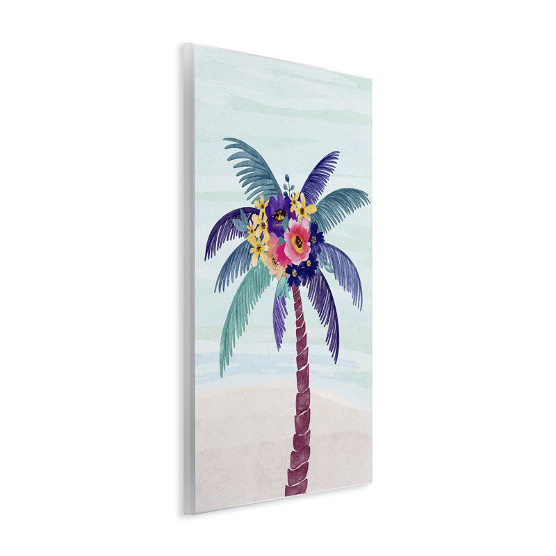 «Floral Palm Tree Beach» par JJ Design House LLC, H 19 po x l 13 po