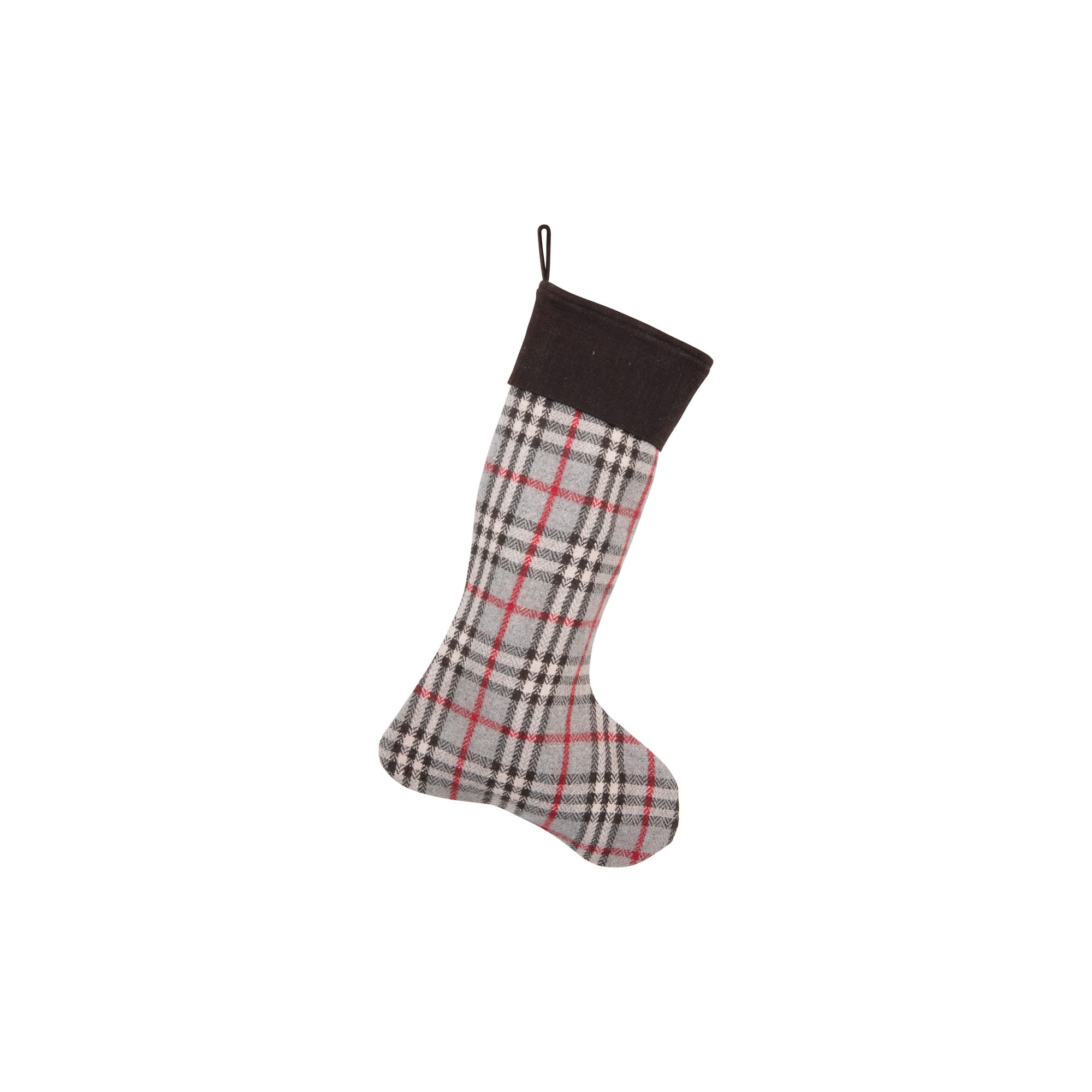 Woven Wool Blend Plaid Stocking