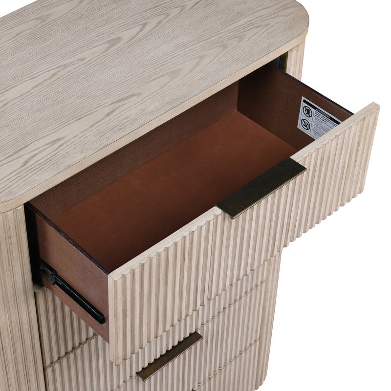 Commode 5 tiroirs Henry, Tanné