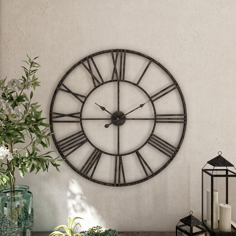 Horloge murale Solange, Moyen, Gris patiné