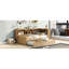 Lit de jour simple avec armoires de rangement pratiques et gigogne en bois massif-1358724092