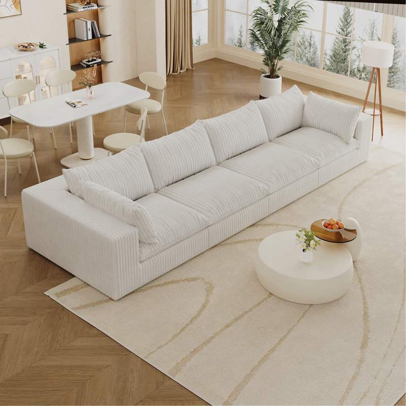 Canapé 157,6 po Cloud, H 24 po x l 157,6 po x P 78,8 po, Tissu - Blanc