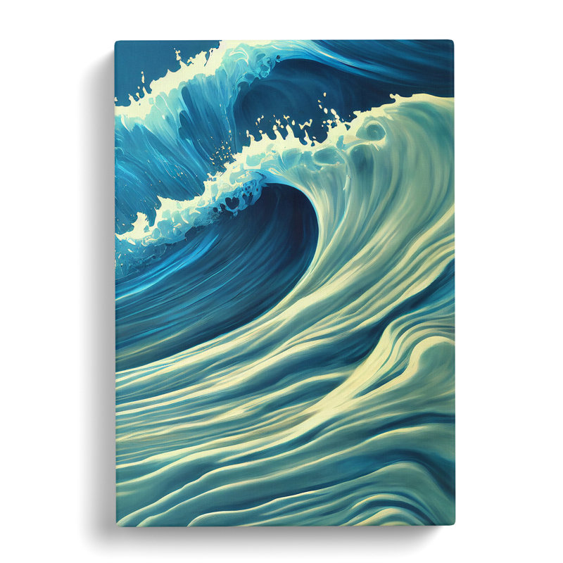 Ocean Wave No.1 - Wall Art, 50cm H x 35cm W x 3cm D, Wrapped Canvas