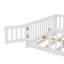 Lit double sur pied Montessori avec porte et barrière de sécurité, blanc-122494196-122494197